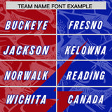 Custom Royal Red Split Personalized Lightning Pattern Football Jersey