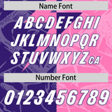 Custom Pink Purple Split Personalized Lightning Pattern Football Jersey