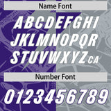 Custom Purple Gray Split Personalized Lightning Pattern Football Jersey