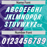 Custom Aqua Purple Split Personalized Lightning Pattern Football Jersey