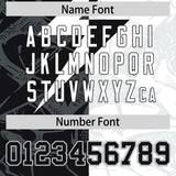 Custom White Black Split Personalized Lightning Pattern Football Jersey