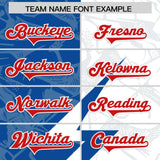 Custom White Royal Split Personalized Lightning Pattern Football Jersey