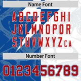 Custom White Royal Split Personalized Lightning Pattern Football Jersey