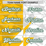 Custom Yellow White Split Personalized Lightning Pattern Football Jersey