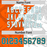 Custom Orange White Split Personalized Lightning Pattern Football Jersey