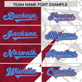 Custom Cardinal White Split Personalized Lightning Pattern Football Jersey