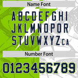 Custom Neon Green White Split Personalized Lightning Pattern Football Jersey