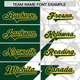 Custom Green White Split Personalized Lightning Pattern Football Jersey