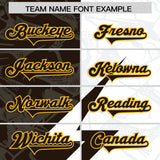 Custom Brown White Split Personalized Lightning Pattern Football Jersey
