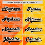 Custom Orange Yellow Split Personalized Lightning Pattern Football Jersey