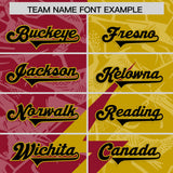 Custom Old Gold Cardinal Split Personalized Lightning Pattern Football Jersey