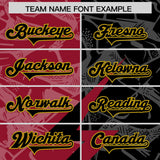 Custom Black Cardinal Split Personalized Lightning Pattern Football Jersey