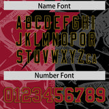 Custom Black Cardinal Split Personalized Lightning Pattern Football Jersey