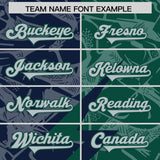 Custom Green Navy Split Personalized Lightning Pattern Football Jersey