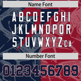 Custom Navy Cardinal Split Personalized Lightning Pattern Football Jersey