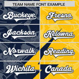 Custom Gold Navy Split Personalized Lightning Pattern Football Jersey