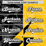 Custom Yellow Black Split Personalized Lightning Pattern Football Jersey