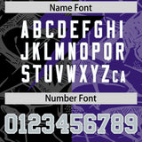 Custom Purple Black Split Personalized Lightning Pattern Football Jersey