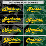 Custom Black Green Split Personalized Lightning Pattern Football Jersey