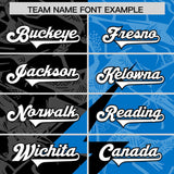 Custom Panther Blue Black Split Personalized Lightning Pattern Football Jersey