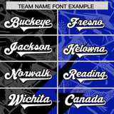 Custom Royal Black Split Personalized Lightning Pattern Football Jersey