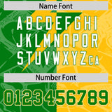 Custom Kelly Green Yellow Split Personalized Lightning Pattern Football Jersey