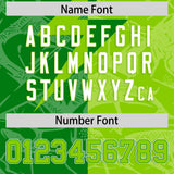 Custom Neon Green Kelly Green Split Personalized Lightning Pattern Football Jersey