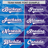 Custom Panther Blue Purple Split Personalized Lightning Pattern Football Jersey