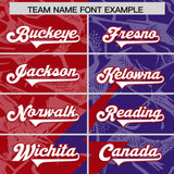 Custom Red Purple Split Personalized Lightning Pattern Football Jersey