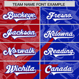 Custom Royal Red Split Personalized Lightning Pattern Football Jersey