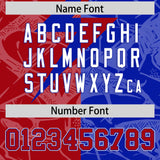 Custom Royal Red Split Personalized Lightning Pattern Football Jersey