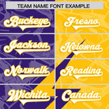 Custom Yellow Purple Split Personalized Lightning Pattern Football Jersey
