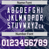 Custom Navy Purple Split Personalized Lightning Pattern Football Jersey