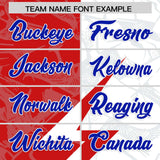 Custom White Red Split Personalized Lightning Pattern Football Jersey