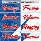 Custom White Royal Split Personalized Lightning Pattern Football Jersey