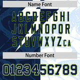 Custom White Navy Split Personalized Lightning Pattern Football Jersey