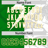 Custom Kelly Green White Split Personalized Lightning Pattern Football Jersey