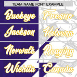 Custom Purple White Split Personalized Lightning Pattern Football Jersey