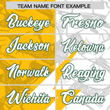 Custom Yellow White Split Personalized Lightning Pattern Football Jersey