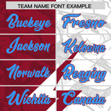 Custom Cardinal White Split Personalized Lightning Pattern Football Jersey