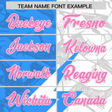 Custom Light Blue White Split Personalized Lightning Pattern Football Jersey