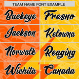 Custom Orange Yellow Split Personalized Lightning Pattern Football Jersey