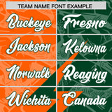 Custom Green Orange Split Personalized Lightning Pattern Football Jersey