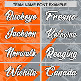 Custom Grey Orange Split Personalized Lightning Pattern Football Jersey