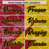 Custom Old Gold Cardinal Split Personalized Lightning Pattern Football Jersey