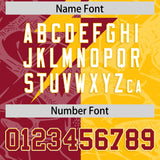 Custom Yellow Cardinal Split Personalized Lightning Pattern Football Jersey