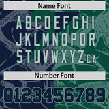 Custom Green Navy Split Personalized Lightning Pattern Football Jersey