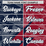 Custom Navy Cardinal Split Personalized Lightning Pattern Football Jersey