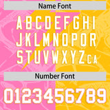 Custom Yellow Pink Split Personalized Lightning Pattern Football Jersey