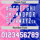 Custom Royal Pink Split Personalized Lightning Pattern Football Jersey